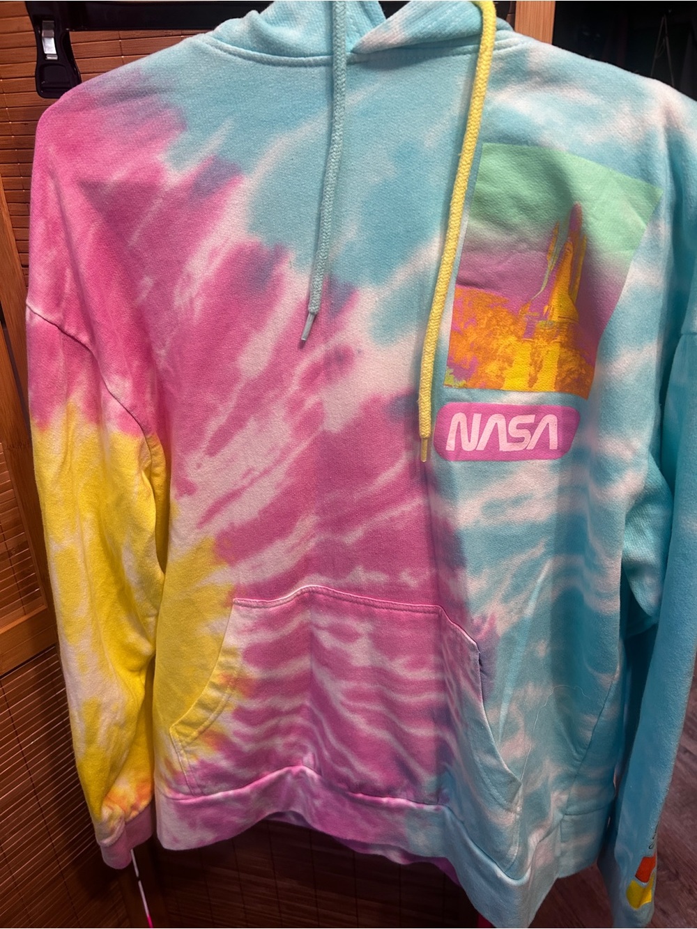 NASA hoodie tie dye large